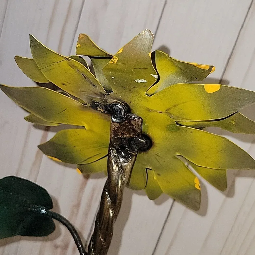 Sunflower Tole Metal Flower Shabby Chic Farmhouse Decor
